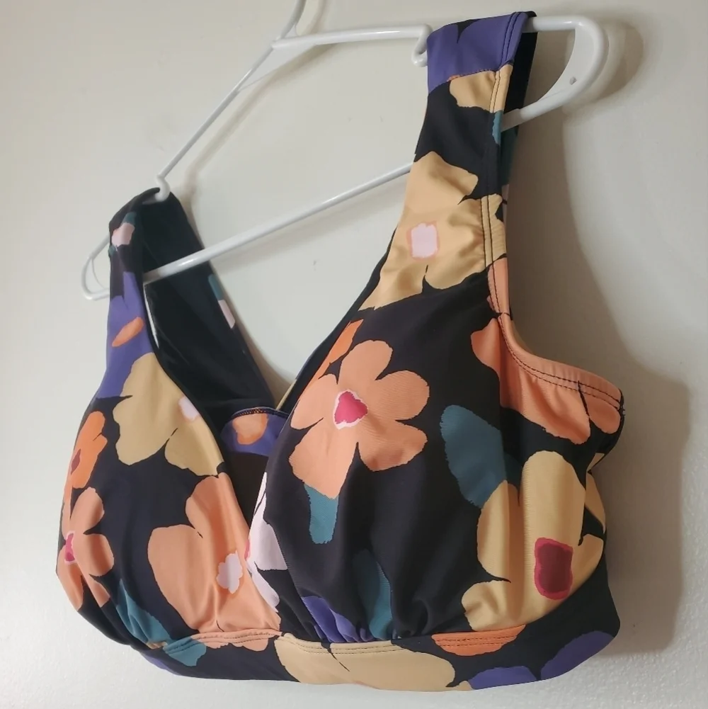 ModCloth Madison Bikini Swim Top Retro Bloom Size 1X